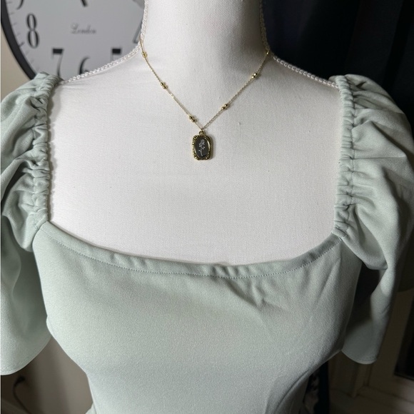 Gold Rose Pendant Necklace with Delicate Chain - Picture 2 of 5